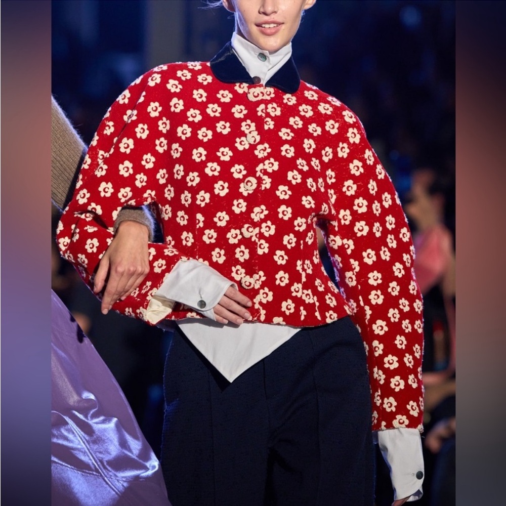 NWT Tory Burch Runway FLOWER STENCIL BOUCLÉ JACKET 8 $1,598 - Picture 7 of 16